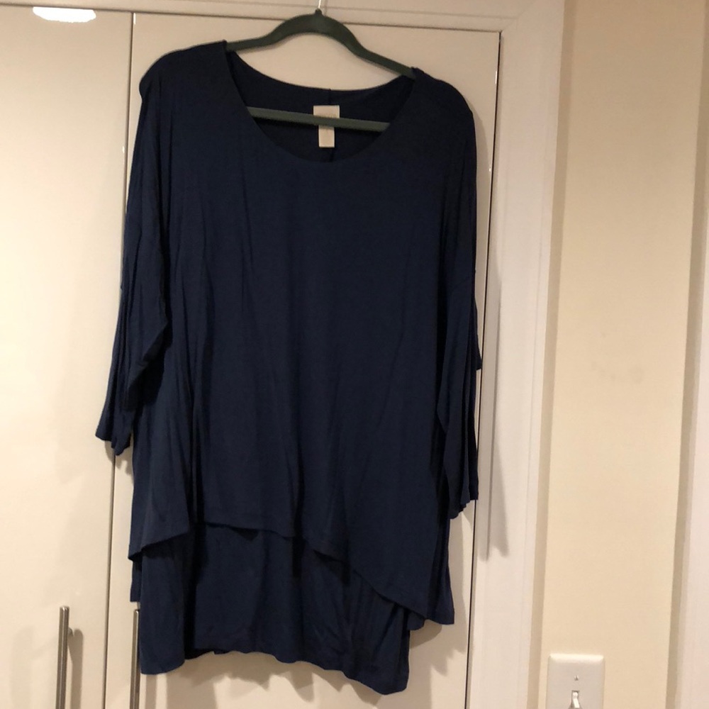 Chico’s blue multi layered top